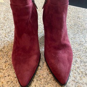Mercer Edit Red Suede Booties Size 10